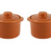 Горшок-сотейник для запекания в духовке, форма для выпечки, 0,6л, Терракот, набор 2шт, керамика