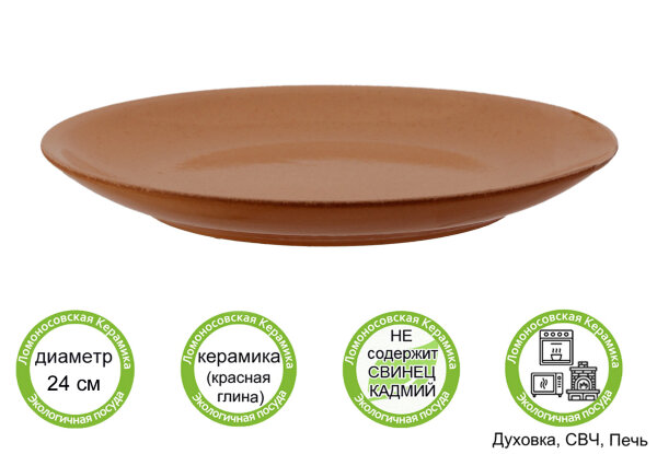 Тарелка плоская d24см, h2,5см (розовый) (4) (16) 2ТР-24 (Promo)