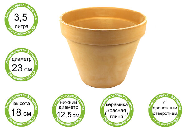 Цветочный горшок "Стандарт" d23см, h18см, 3,5л (10) 1ЦС-23Promo