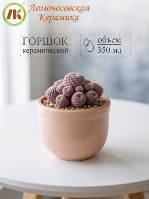 Цветочный горшок без поддона "Ломоносовский" (розовый) d9см, h8см, 0,35л (12) 1ЦЛР-9БП