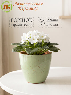 Цветочный горшок без поддона (зеленый) d11см, h10см, 550мл (4) 1ЦЗ-11БП