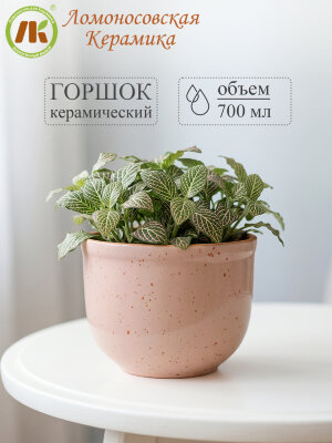 Цветочный горшок без поддона "Ломоносовский" (розовый) d12см, h10см, 0,7л (8) 1ЦЛР-12БП